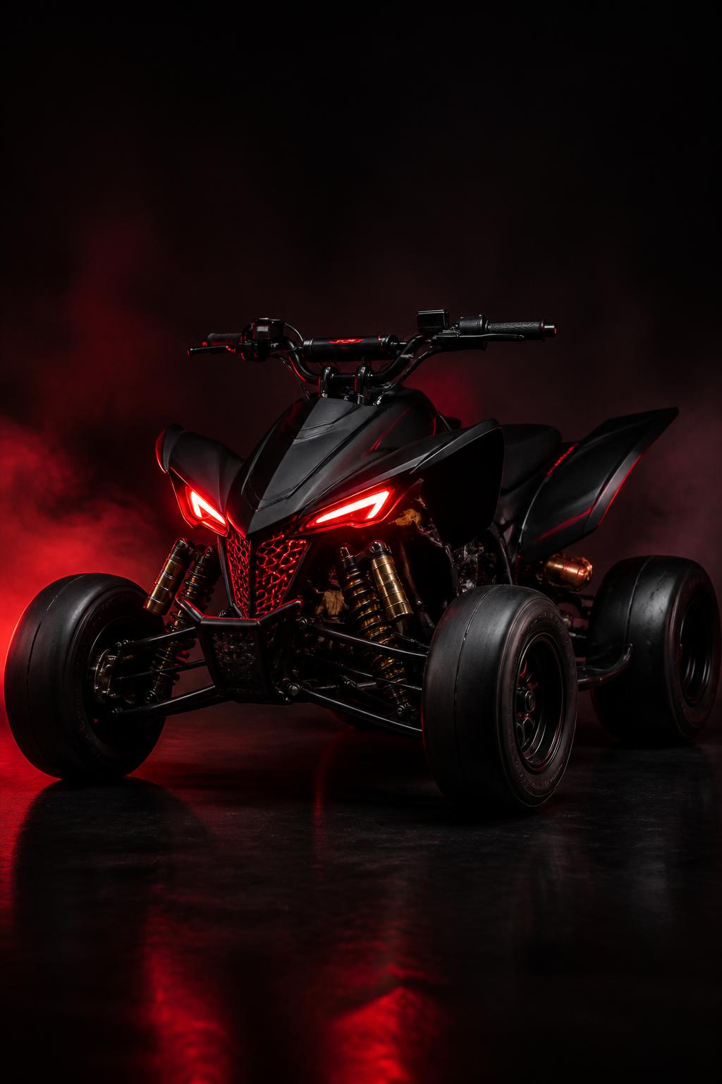 NEXUS neon mini quad in a dark studio